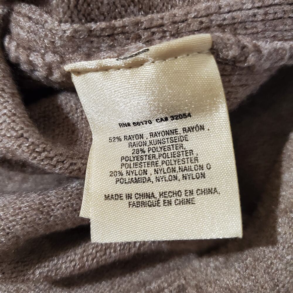 Anthropologie V Neck Tan Ribbed Hi Low Slit Knit Sweater Womens Size S Neutral - Picture 8 of 11